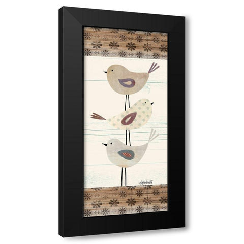 Three Birds Black Modern Wood Framed Art Print by Doucette, Katie