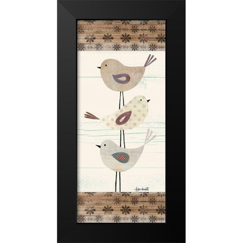 Three Birds Black Modern Wood Framed Art Print by Doucette, Katie
