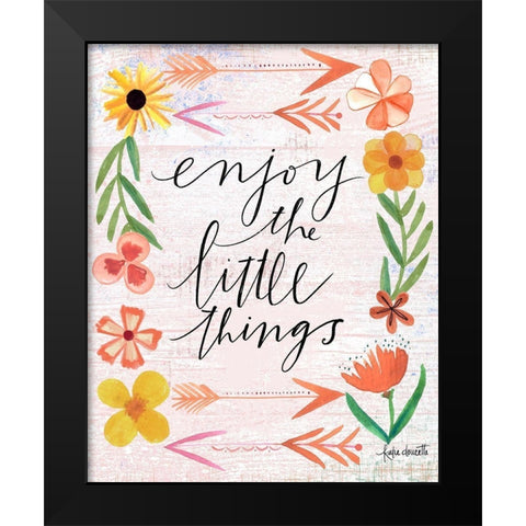 Enjoy the Little Things Black Modern Wood Framed Art Print by Doucette, Katie