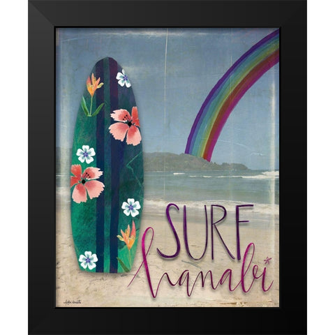Surf Hanalei Black Modern Wood Framed Art Print by Doucette, Katie
