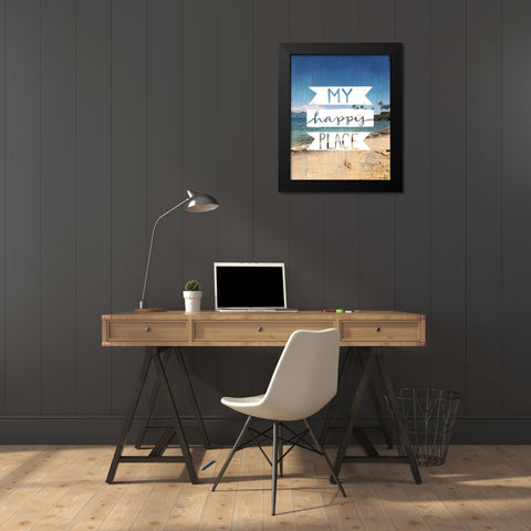 My Happy Place Black Modern Wood Framed Art Print by Doucette, Katie