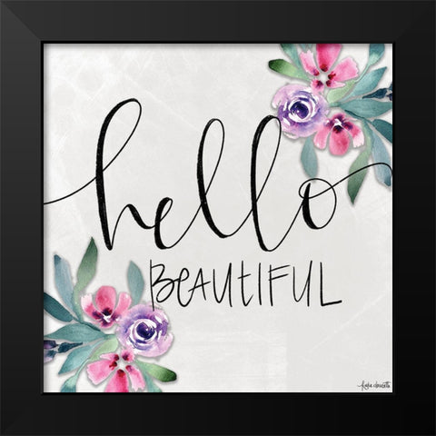 Hello Beautiful Black Modern Wood Framed Art Print by Doucette, Katie