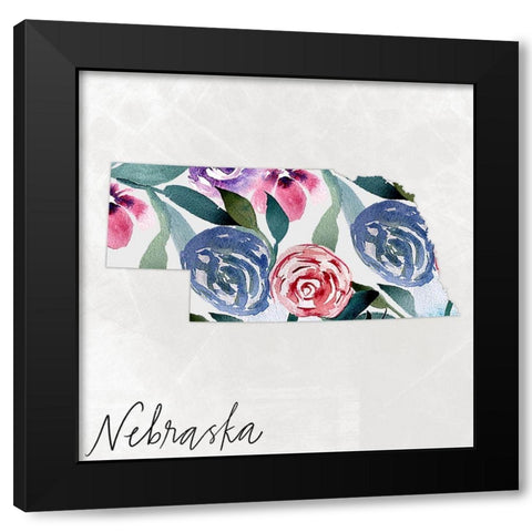 Nebraska Black Modern Wood Framed Art Print by Doucette, Katie