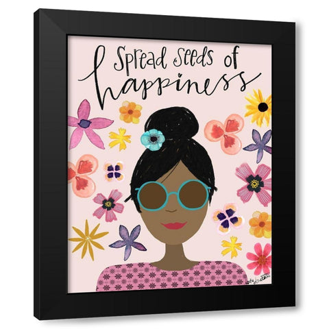 Spread Seeds of Happiness Black Modern Wood Framed Art Print with Double Matting by Doucette, Katie