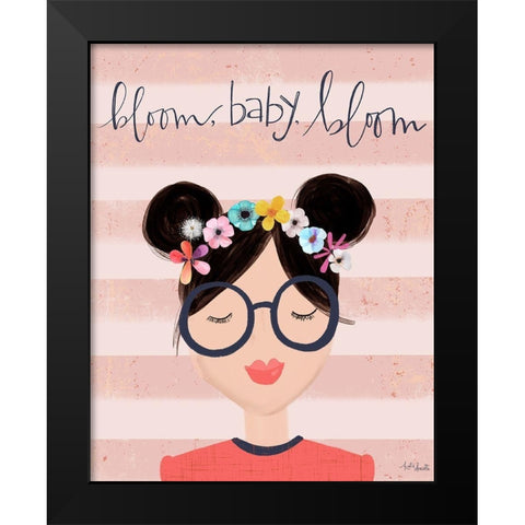 Bloom Baby Bloom Black Modern Wood Framed Art Print by Doucette, Katie
