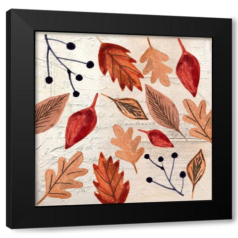 Leaves Black Modern Wood Framed Art Print by Doucette, Katie