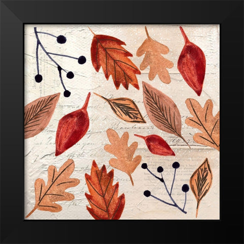 Leaves Black Modern Wood Framed Art Print by Doucette, Katie