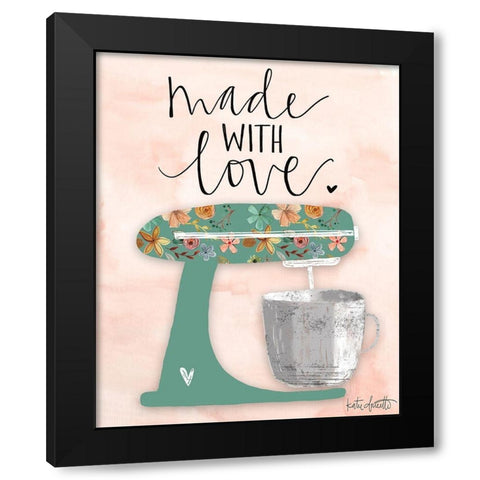 Made with Love Black Modern Wood Framed Art Print by Doucette, Katie
