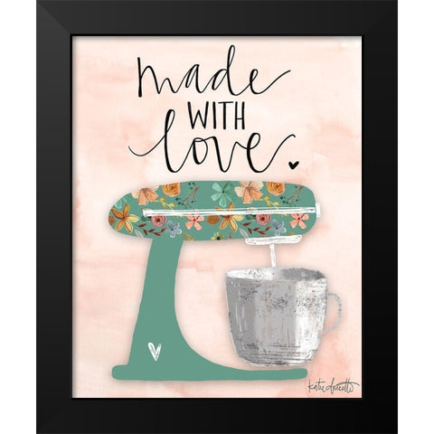Made with Love Black Modern Wood Framed Art Print by Doucette, Katie