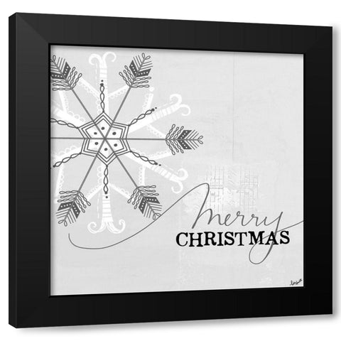 Merry Christmas Black Modern Wood Framed Art Print with Double Matting by Doucette, Katie