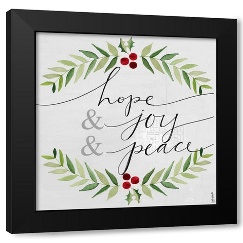 Hope and Joy and Peace Black Modern Wood Framed Art Print with Double Matting by Doucette, Katie