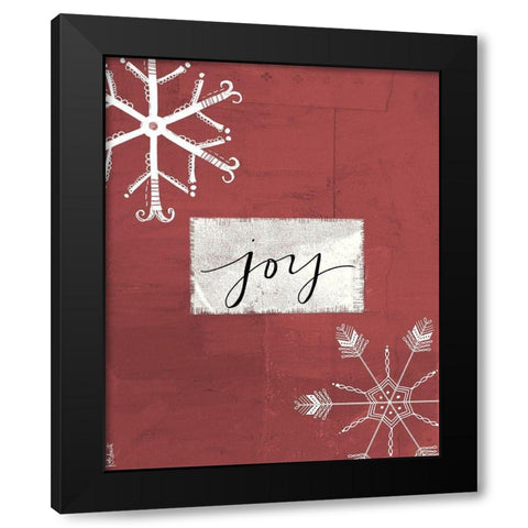 Joy to the World Wreath Black Modern Wood Framed Art Print by Doucette, Katie
