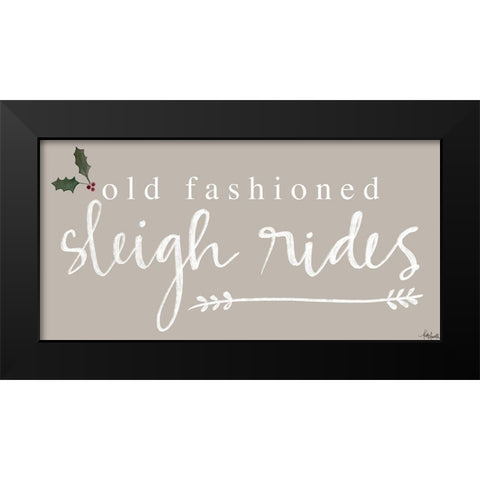 Old Fashioned Sleigh Rides Black Modern Wood Framed Art Print by Doucette, Katie