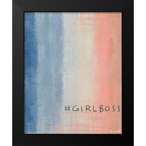 #girlboss Black Modern Wood Framed Art Print by Doucette, Katie