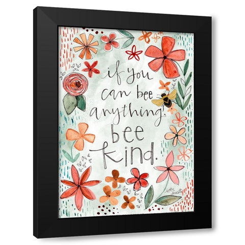 Bee Anything Black Modern Wood Framed Art Print with Double Matting by Doucette, Katie