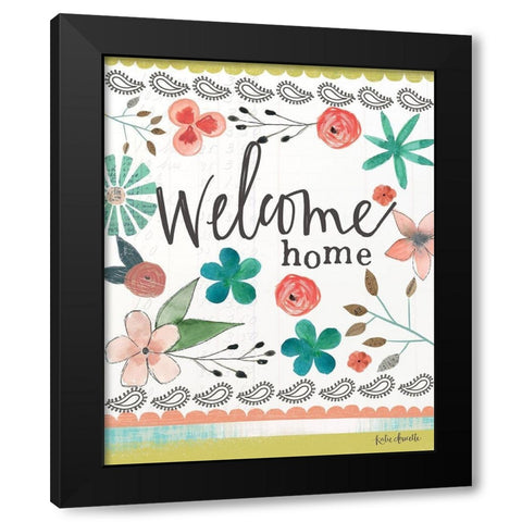 Welcome Home Black Modern Wood Framed Art Print by Doucette, Katie