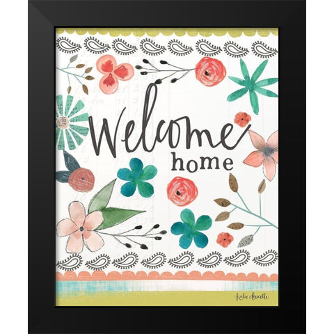 Welcome Home Black Modern Wood Framed Art Print by Doucette, Katie