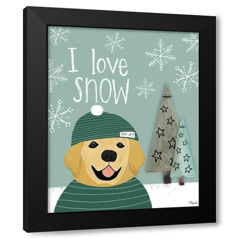I Love Snow Black Modern Wood Framed Art Print with Double Matting by Doucette, Katie