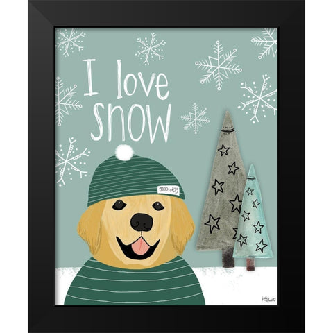 I Love Snow Black Modern Wood Framed Art Print by Doucette, Katie