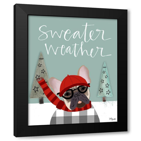 Sweater Weather Black Modern Wood Framed Art Print by Doucette, Katie