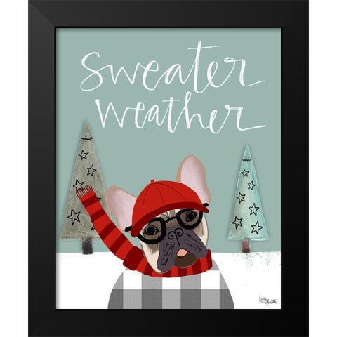 Sweater Weather Black Modern Wood Framed Art Print by Doucette, Katie