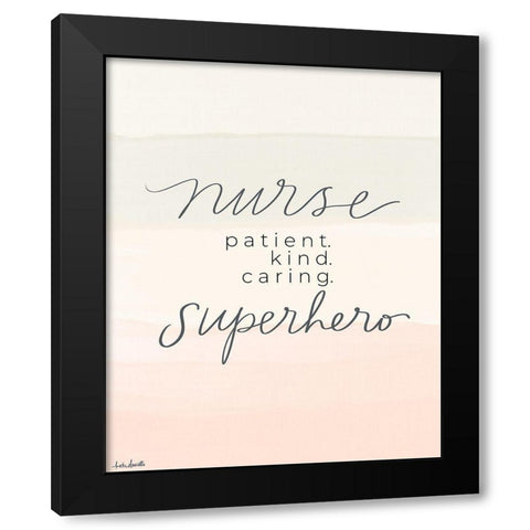 Nurse Superhero Black Modern Wood Framed Art Print with Double Matting by Doucette, Katie