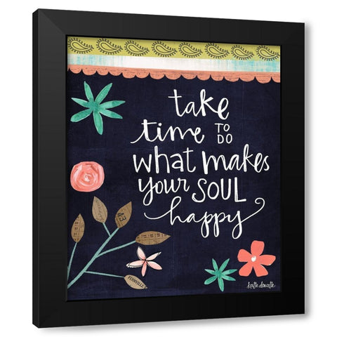 Soul Happy Black Modern Wood Framed Art Print by Doucette, Katie