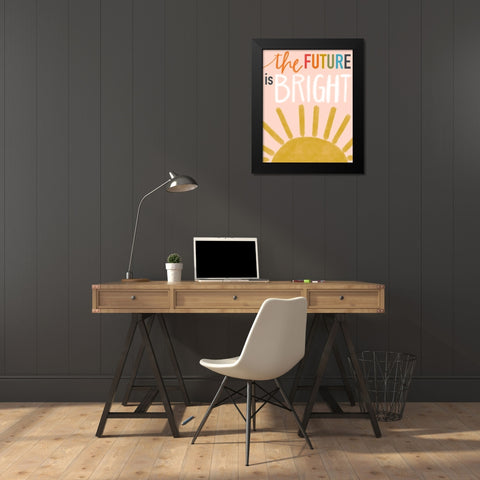 The Future is Bright Black Modern Wood Framed Art Print by Doucette, Katie