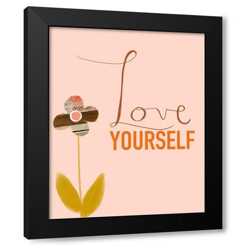 Love Yourself Black Modern Wood Framed Art Print with Double Matting by Doucette, Katie