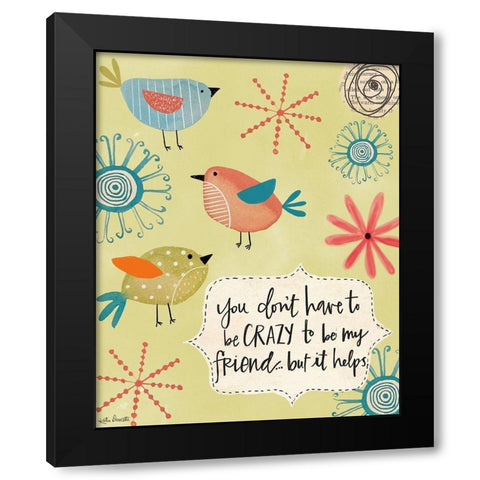 Be My Friend Black Modern Wood Framed Art Print by Doucette, Katie