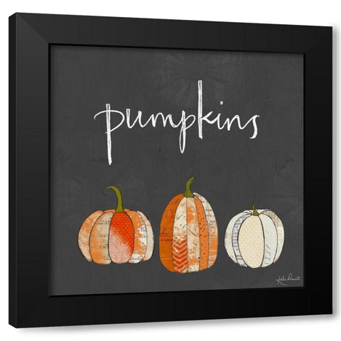 Pumpkins Black Modern Wood Framed Art Print by Doucette, Katie