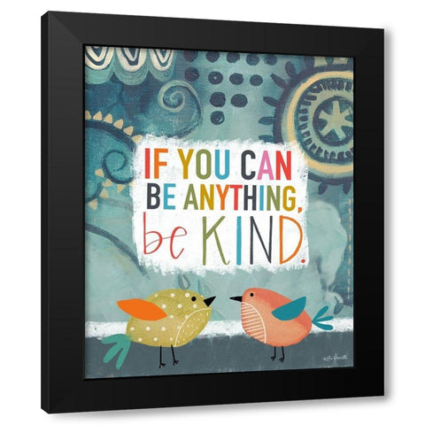 Be Kind Black Modern Wood Framed Art Print by Doucette, Katie