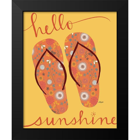 Hello Sunshine Black Modern Wood Framed Art Print by Doucette, Katie
