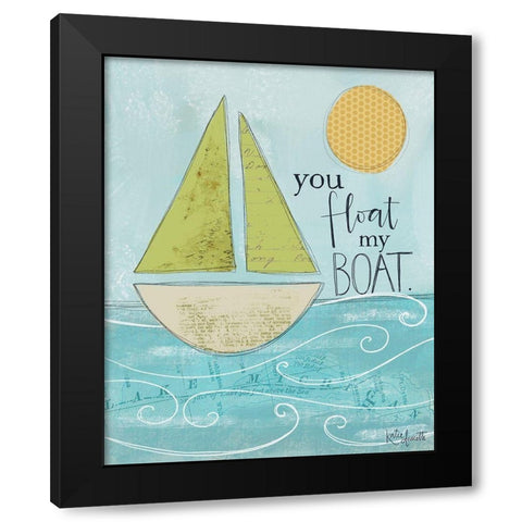 You Float My Boat Black Modern Wood Framed Art Print with Double Matting by Doucette, Katie