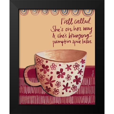 Fall Called Black Modern Wood Framed Art Print by Doucette, Katie