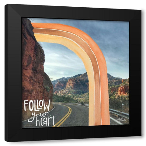 Follow Your Heart Black Modern Wood Framed Art Print by Doucette, Katie