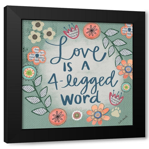 Four Legged Word Black Modern Wood Framed Art Print with Double Matting by Doucette, Katie