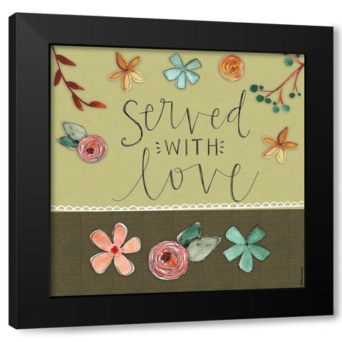 Served with Love Black Modern Wood Framed Art Print by Doucette, Katie