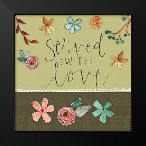 Served with Love Black Modern Wood Framed Art Print by Doucette, Katie