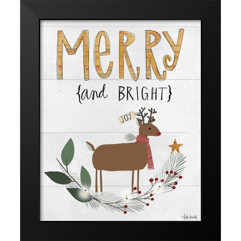 Merry and Bright Black Modern Wood Framed Art Print by Doucette, Katie
