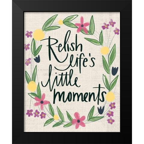 Relish Lifes Moments Black Modern Wood Framed Art Print by Doucette, Katie