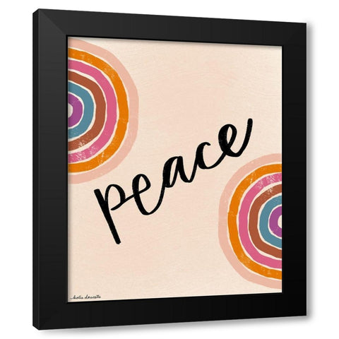 Peace Rainbow Black Modern Wood Framed Art Print with Double Matting by Doucette, Katie