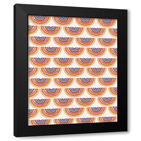 Rainbow Scallops Black Modern Wood Framed Art Print by Doucette, Katie