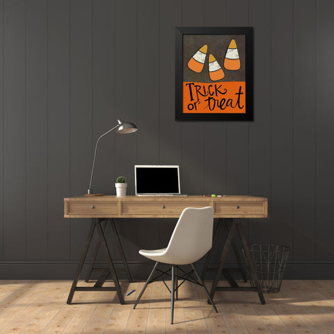 Trick or Treat Black Modern Wood Framed Art Print by Doucette, Katie