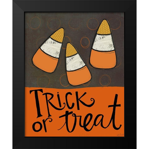Trick or Treat Black Modern Wood Framed Art Print by Doucette, Katie