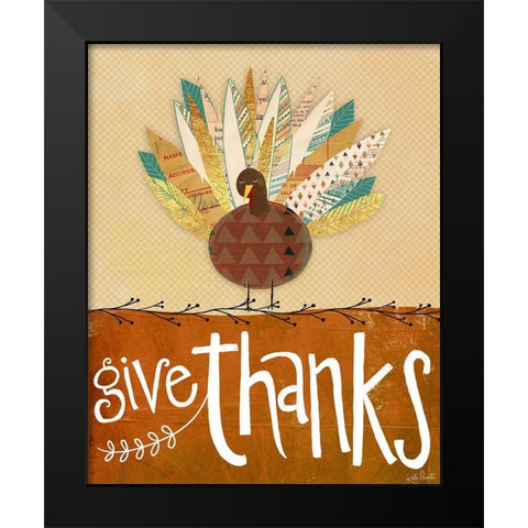 Give Thanks Black Modern Wood Framed Art Print by Doucette, Katie