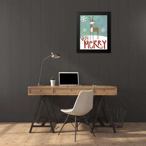 Very Merry Black Modern Wood Framed Art Print by Doucette, Katie