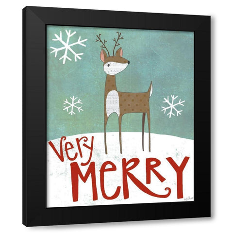 Very Merry Black Modern Wood Framed Art Print with Double Matting by Doucette, Katie