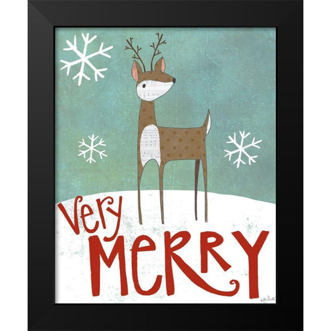 Very Merry Black Modern Wood Framed Art Print by Doucette, Katie