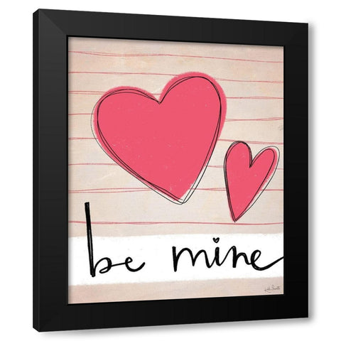 Be Mine Black Modern Wood Framed Art Print with Double Matting by Doucette, Katie